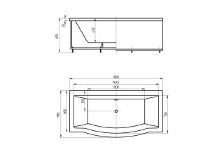 Акриловая ванна АКВАТЕК Гелиос 180x90 см без гидромассажа